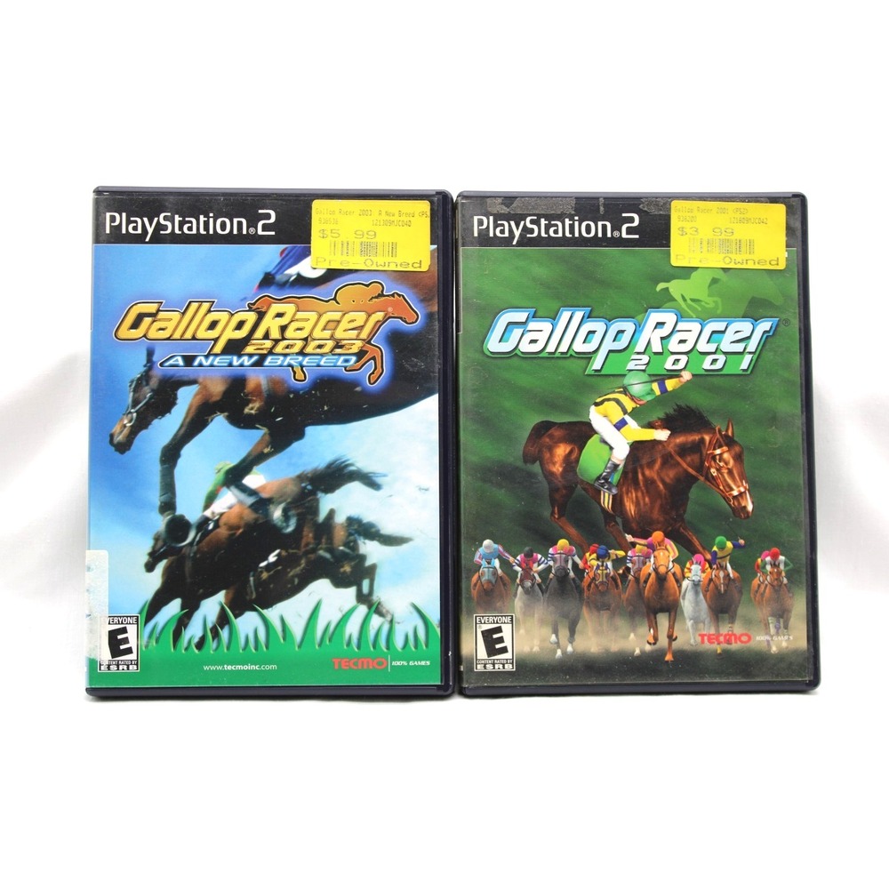 PS2 Gallop Racer Bundle: Gallop Racer 2001 & 2003 A New Breed - CIB w/ Manuals